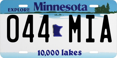 MN license plate 044MIA
