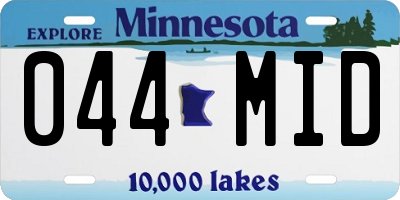 MN license plate 044MID
