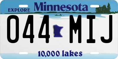 MN license plate 044MIJ