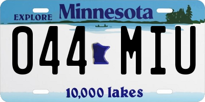 MN license plate 044MIU