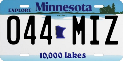 MN license plate 044MIZ