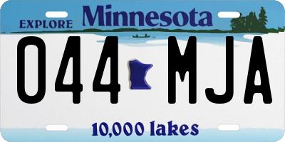 MN license plate 044MJA