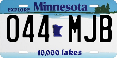 MN license plate 044MJB