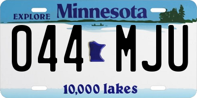 MN license plate 044MJU