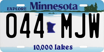 MN license plate 044MJW