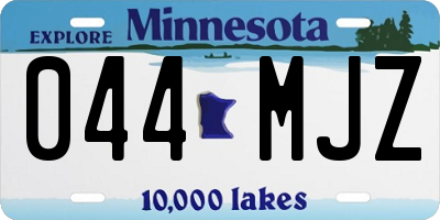 MN license plate 044MJZ
