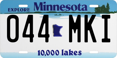MN license plate 044MKI