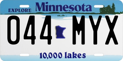MN license plate 044MYX