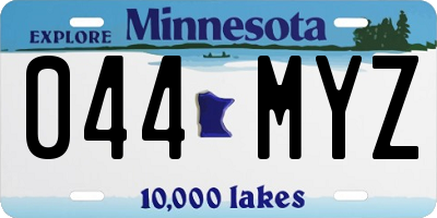 MN license plate 044MYZ