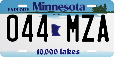 MN license plate 044MZA