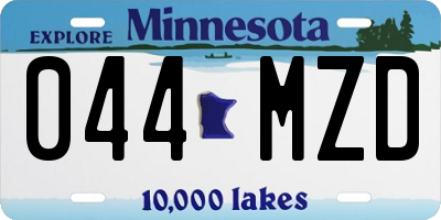 MN license plate 044MZD