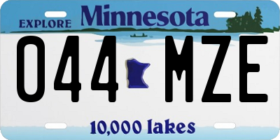 MN license plate 044MZE