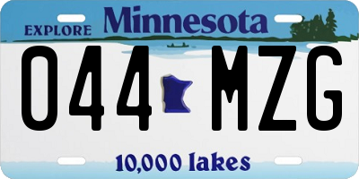 MN license plate 044MZG