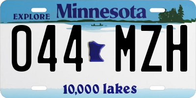 MN license plate 044MZH