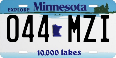 MN license plate 044MZI
