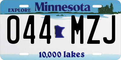 MN license plate 044MZJ