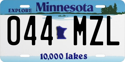 MN license plate 044MZL