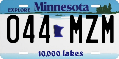 MN license plate 044MZM