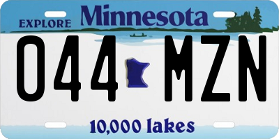 MN license plate 044MZN