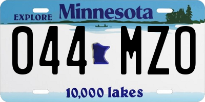 MN license plate 044MZO