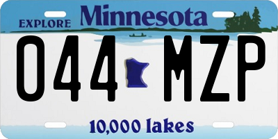 MN license plate 044MZP