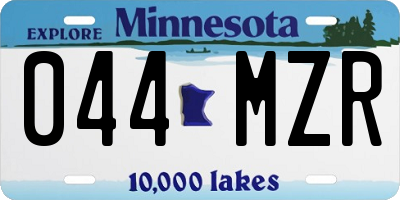 MN license plate 044MZR