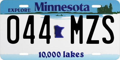 MN license plate 044MZS