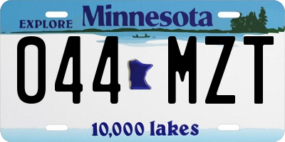 MN license plate 044MZT