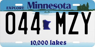MN license plate 044MZY