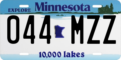 MN license plate 044MZZ