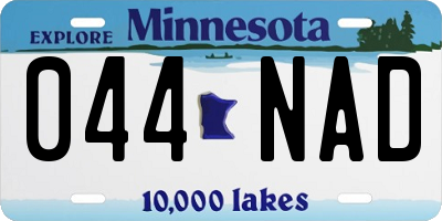 MN license plate 044NAD