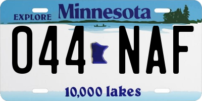 MN license plate 044NAF
