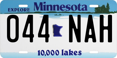 MN license plate 044NAH
