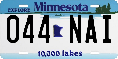MN license plate 044NAI