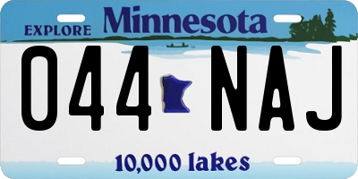 MN license plate 044NAJ