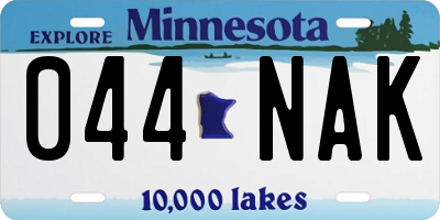 MN license plate 044NAK