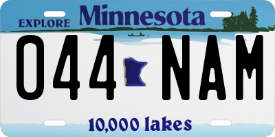MN license plate 044NAM