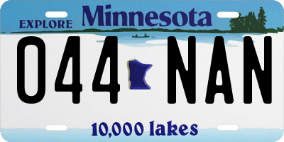 MN license plate 044NAN