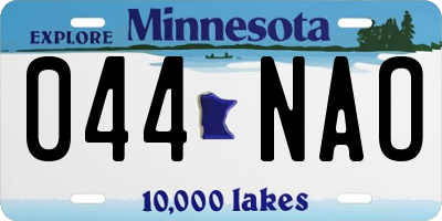 MN license plate 044NAO