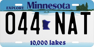 MN license plate 044NAT