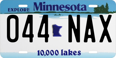 MN license plate 044NAX