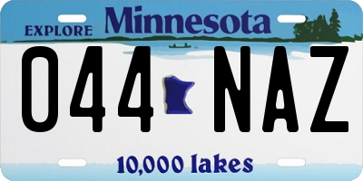 MN license plate 044NAZ