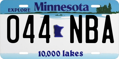 MN license plate 044NBA