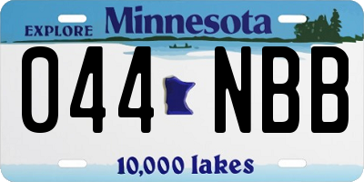 MN license plate 044NBB
