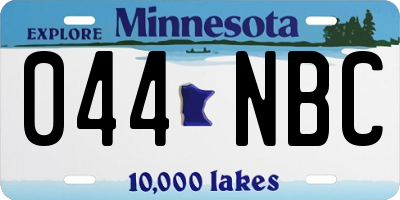 MN license plate 044NBC