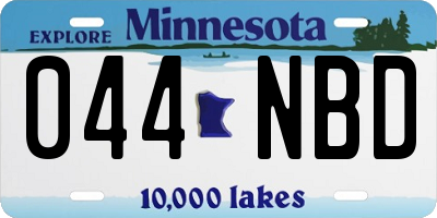 MN license plate 044NBD