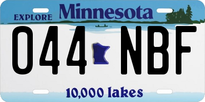 MN license plate 044NBF