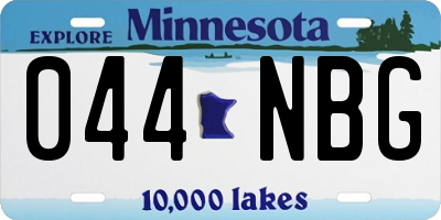 MN license plate 044NBG