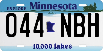 MN license plate 044NBH