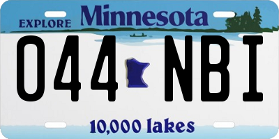 MN license plate 044NBI